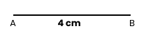 line AB of length 4 cm