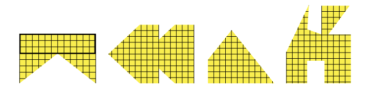 Find the largest rectangle in these shapes.