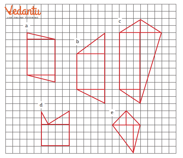 solution of divide the figures into rectangles and triangle