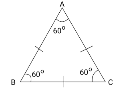 Equilateral triangle with angles