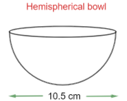 the diameter of the hemispherical bowl