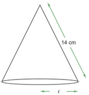 Let us assume the radius of base of the cone be