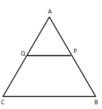 $ \text{P} $ and $ \text{Q} $ are points on the sides $ \text{AB} $ and AC