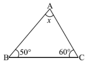 Triangle with two angles 50 and 60 degrees