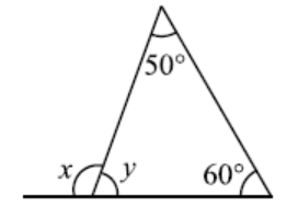 Triangle in which angles are 50° and 60°