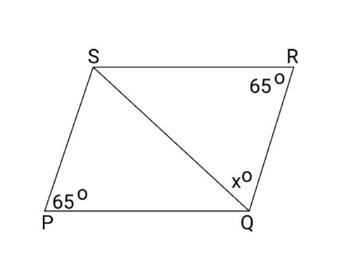 PQRS is a rhombus if $\angle P = {65^\circ }$