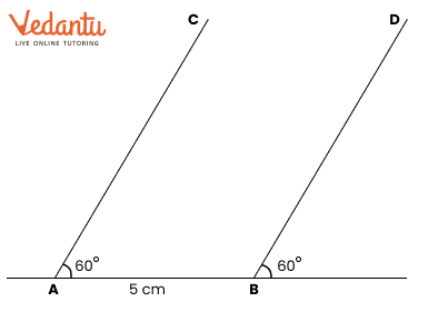 create on angle perpendicular for each measure 60 degree