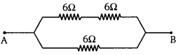 Two resistors of 6Ω in series and the remaining one resistance in parallel.