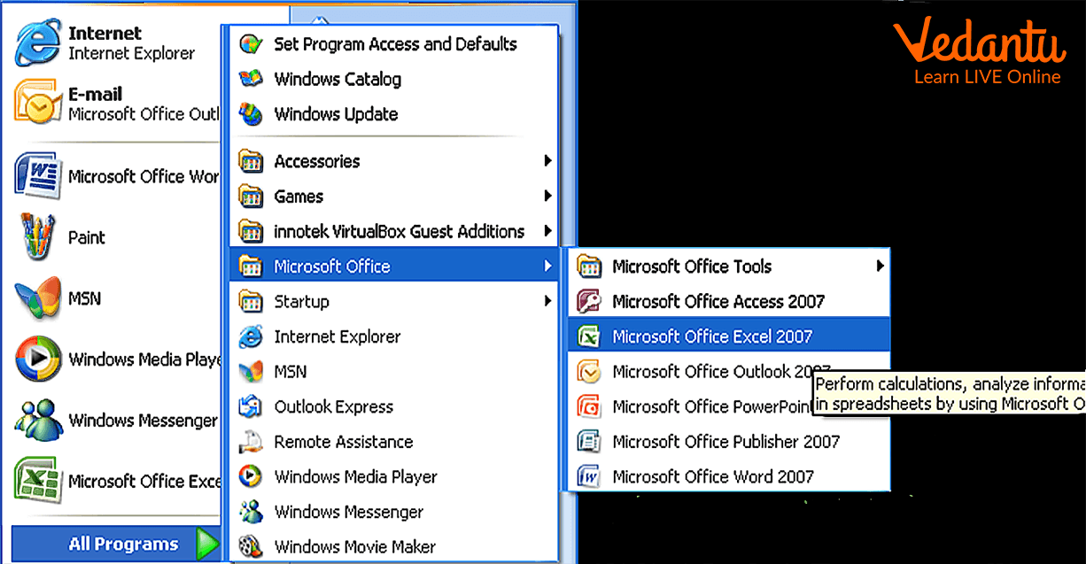 Opening MS Excel