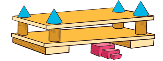 The two cubes can be adjacent to each other in two different ways, and the third cube can be on either end.