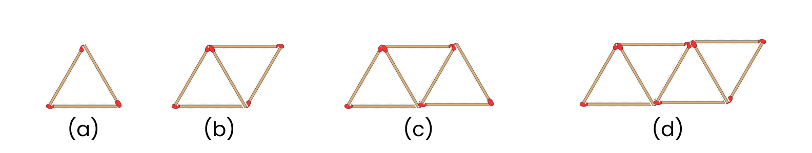matchstick pattern of triangles